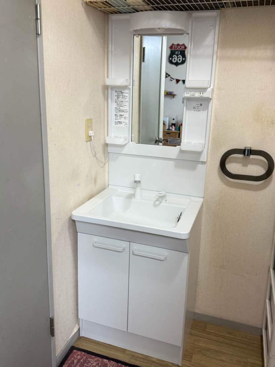 広島県福山市・O様邸｜パナソニックホームズ施工のアパート、スタイリッシュな洗面台で気分一新！